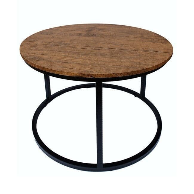 WOODEN TOP ROUND COFFEE TABLE