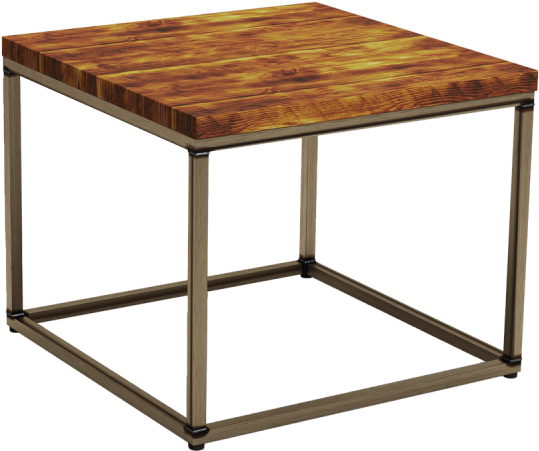 Square wooden top coffee table