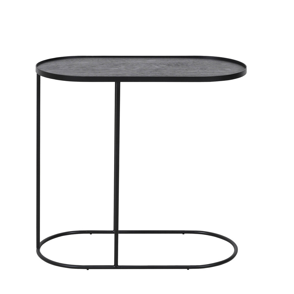 OVAL DESIGN BLACK MATALLIC SIDE TABLE